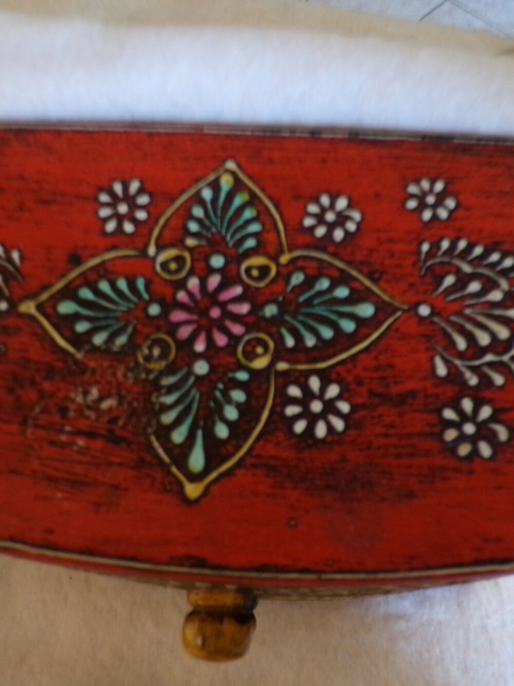 So Beautiful 3 Drawer Wooden Decorative Hand Painted Jewelry Box Curio Chest - Picture 5 of 13